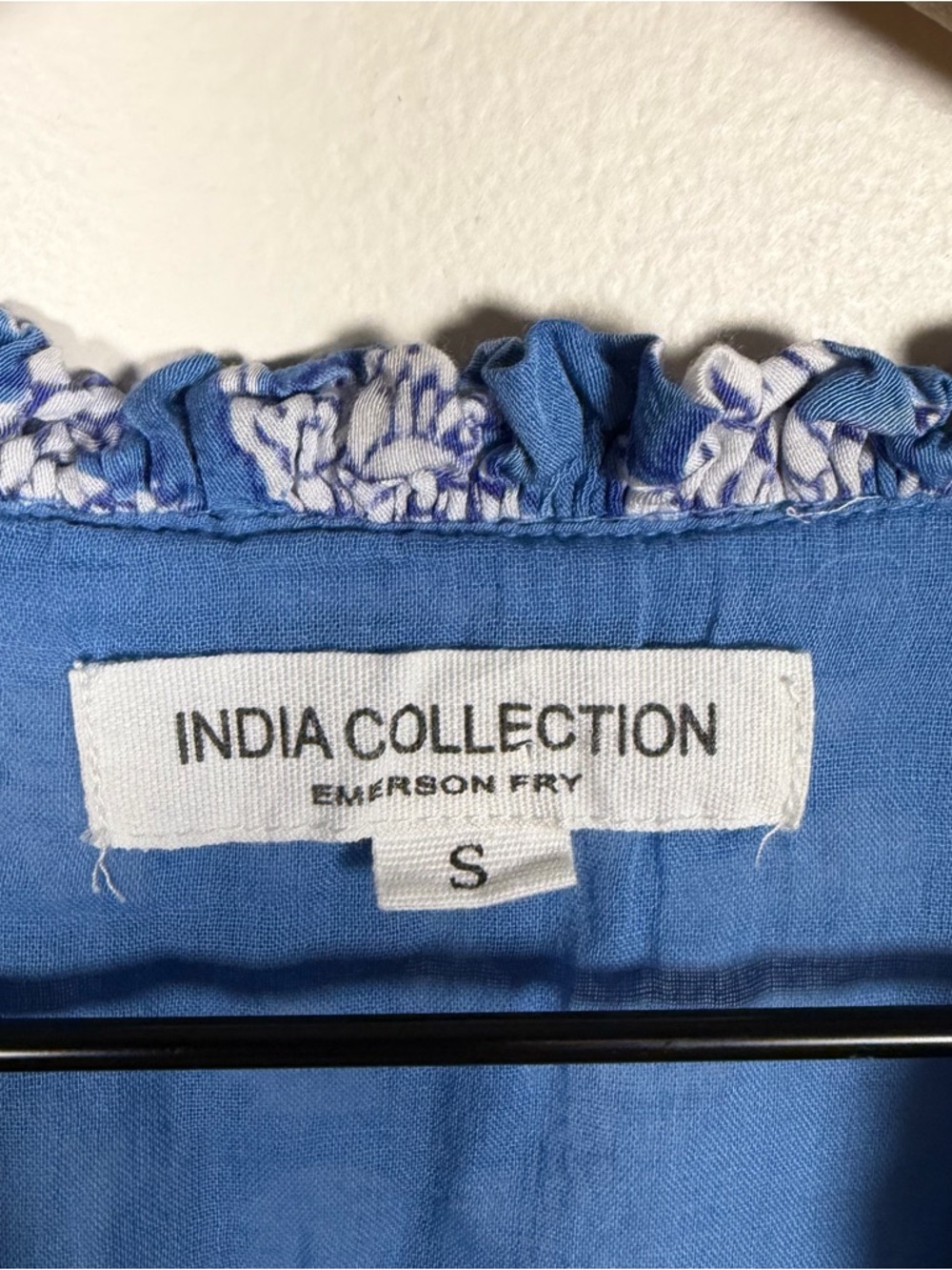 SOLD — Emerson Fry India Collection Frances 3 Frill Dress Printed Size S Sky - Picture 6 of 9